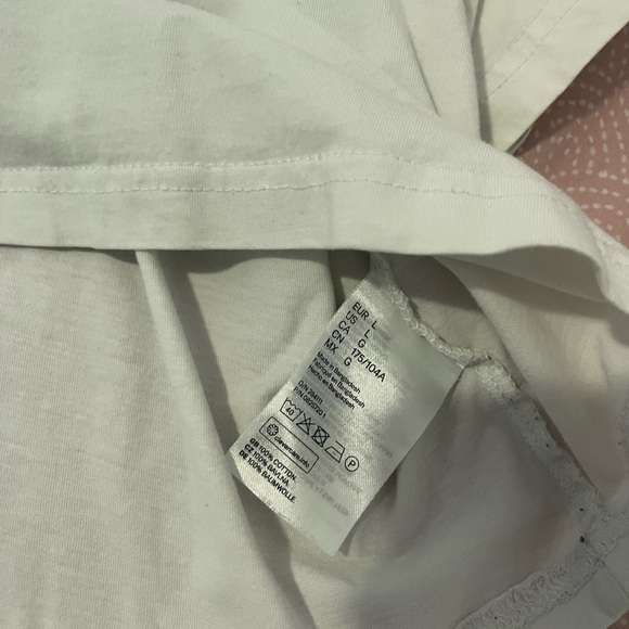 H&M cropped t shirt white Size L - Picture 3 of 3
